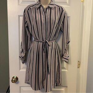 Express Shirt Dress - Red, White & Blue - Size S